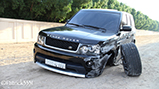 Range Rover gehavend achtergelaten in Dubai